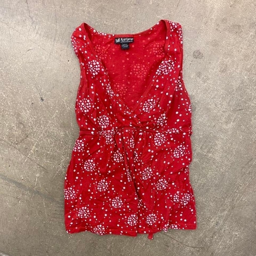 Vintage Y2K Self Esteem Floral Flowers‎ Red Skirt Dress Size Large